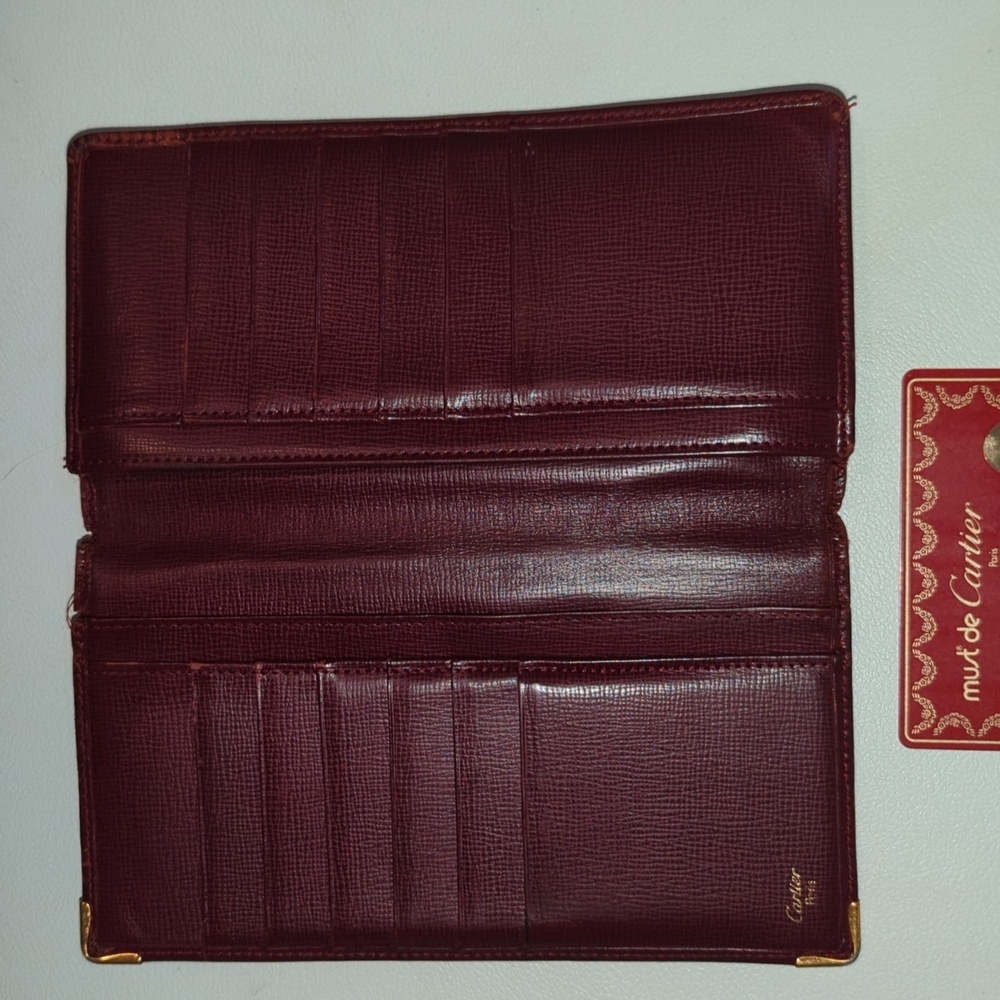 Cartier bourdeaux long wallet with Card - Picture 6 of 16